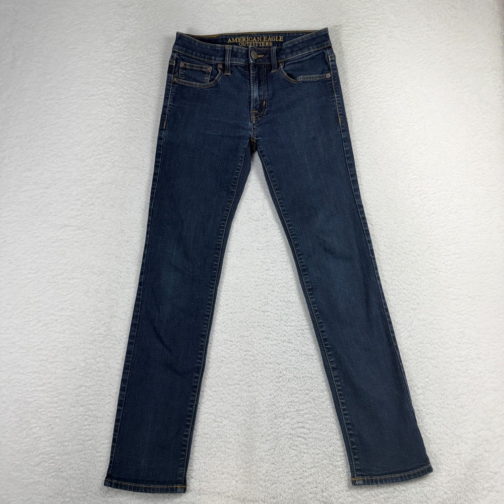 American Eagle Jeans Men 28x32 (27x28) Slim Straight Dark Blue Extreme Flex Work
